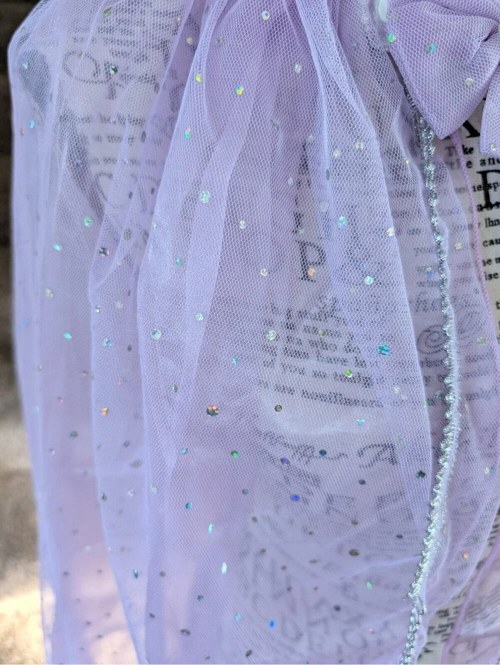 Girl's Fantasy Fairy Dress Up Costume Sheer Cape w/ Hood Sparkly